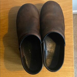 Brown Leather Clogs